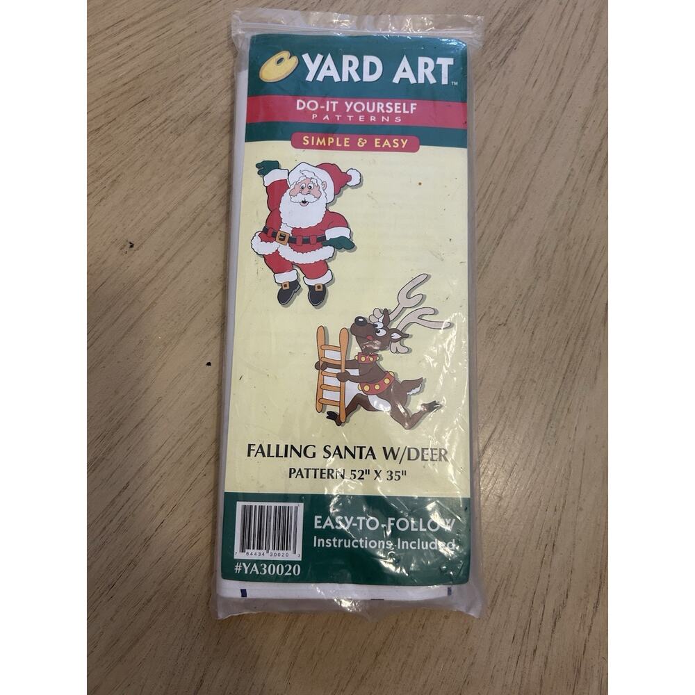 Yard Art FALLING SANTA w/DEER Wood Christmas Pattern - 52" x 35" Brand NEW KIT